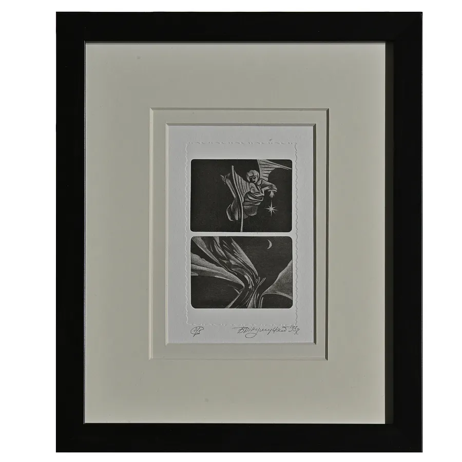Image of here are the angels by Bohdan Pikulytsky, size: 15 х 10 см, Graphics medium, part of the 2/5 series, priced at $100