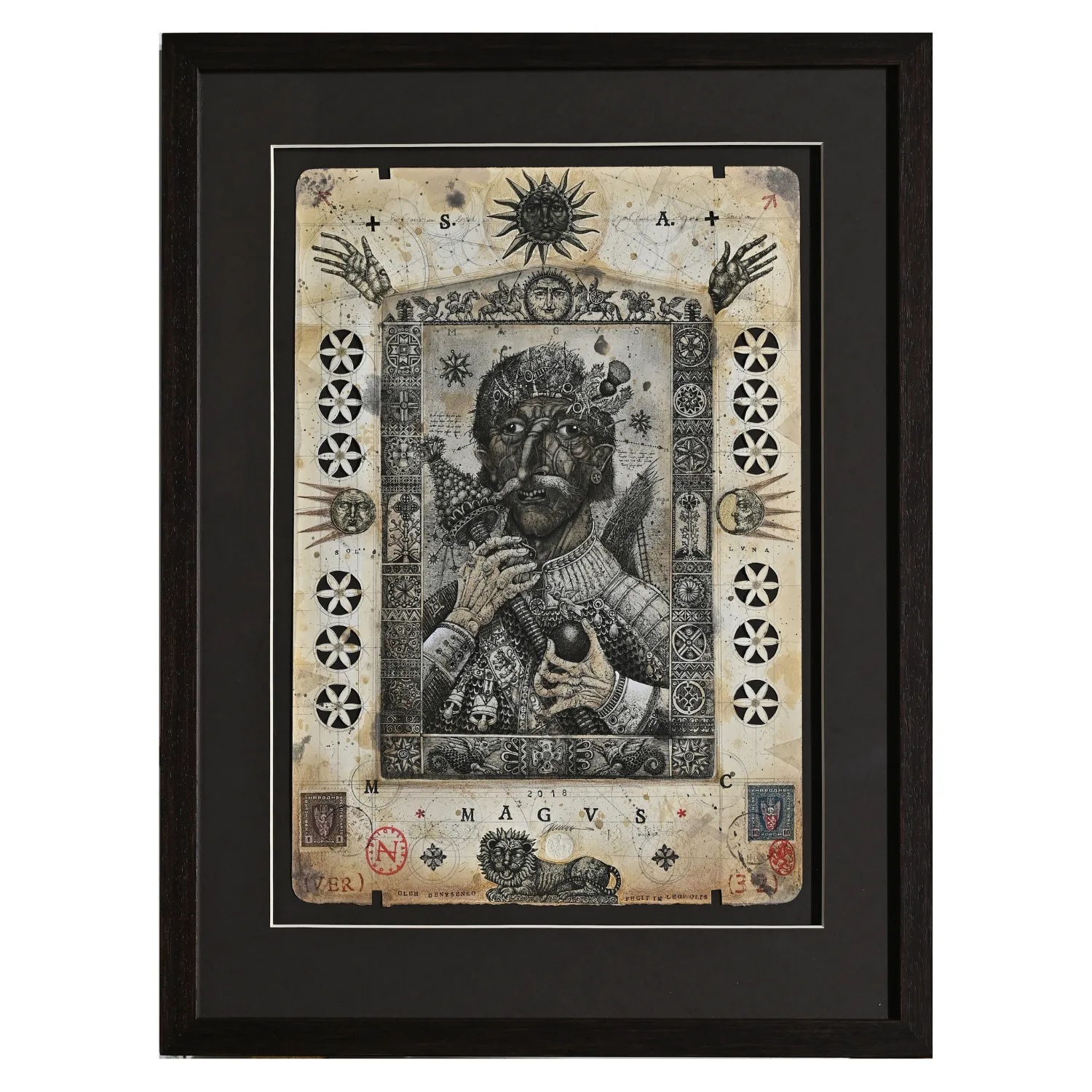 Image of He knows something by Denysenko Oleh, size: 39 х 27 см, made of paper, etching, collage, Graphics medium, priced at $900