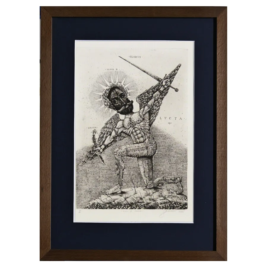 Image of Lily and sword by Denysenko Oleh, size: 38 х 26 см, made of paper, etching, Graphics medium, priced at $350