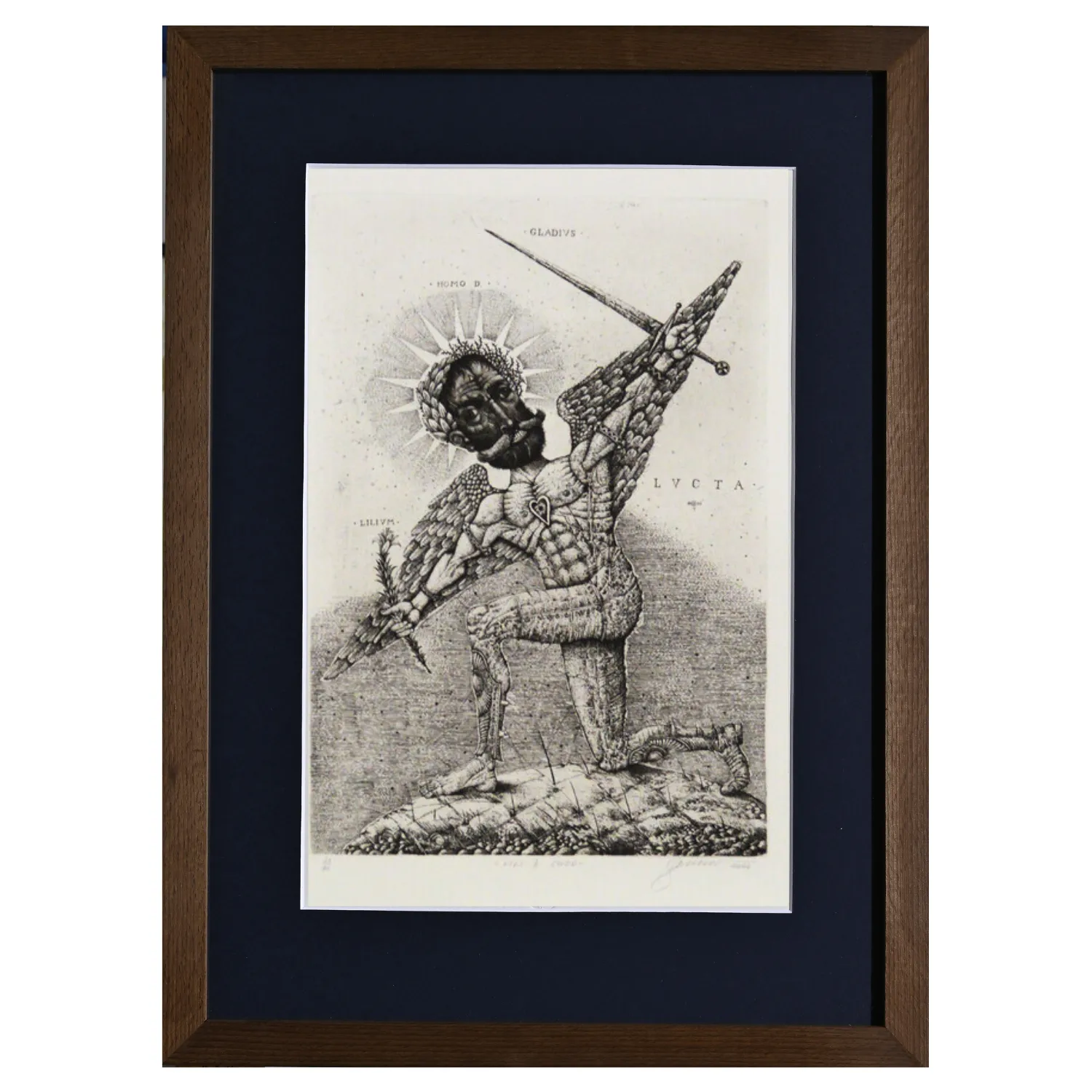 Image of Lily and sword by Denysenko Oleh, size: 38 х 26 см, made of paper, etching, Graphics medium, priced at $350