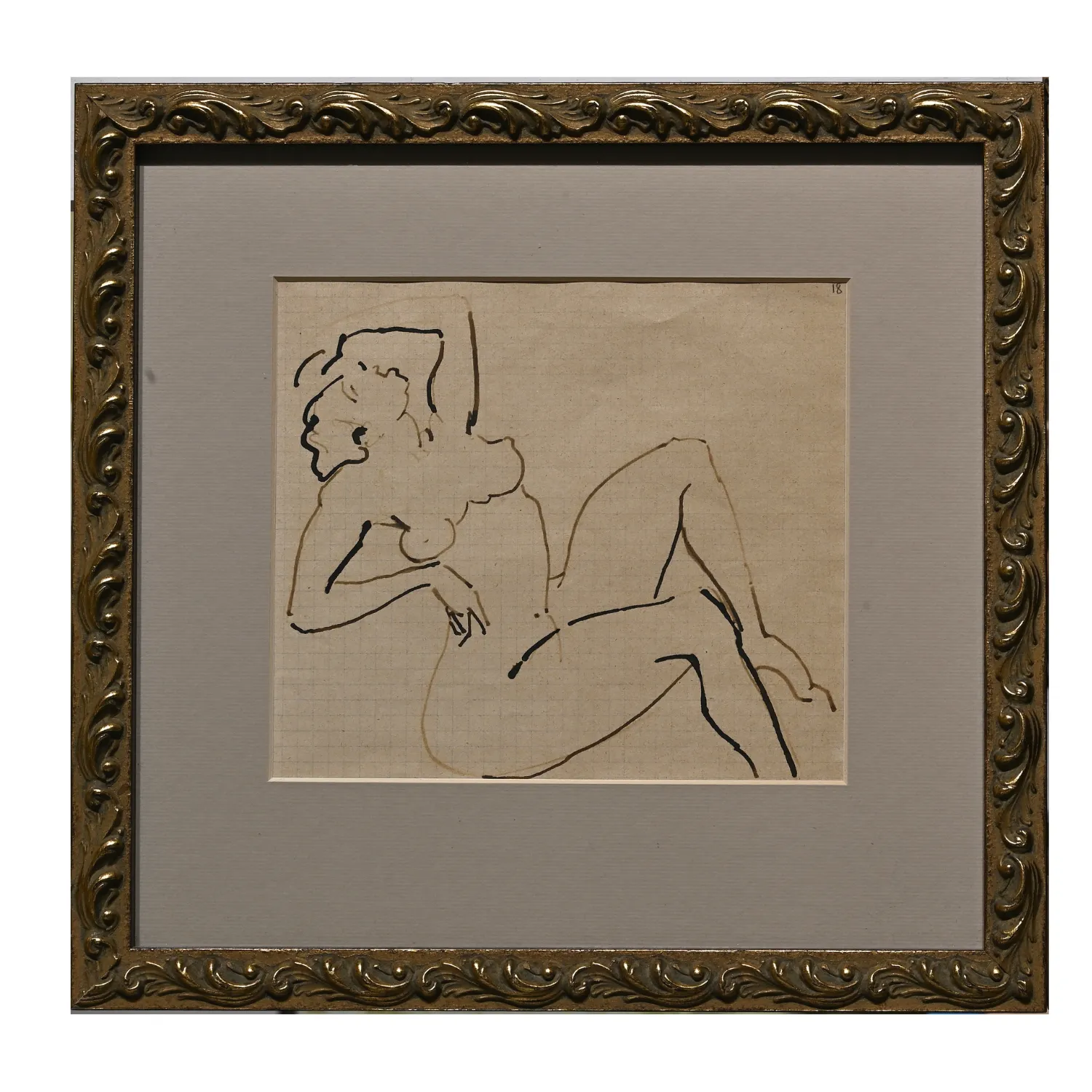 Image of Modern Leda (sketch) by Novakivsky Oleksa, size: 16 х 18 см, made of ink, pen, paper, Graphics medium, priced at $1000