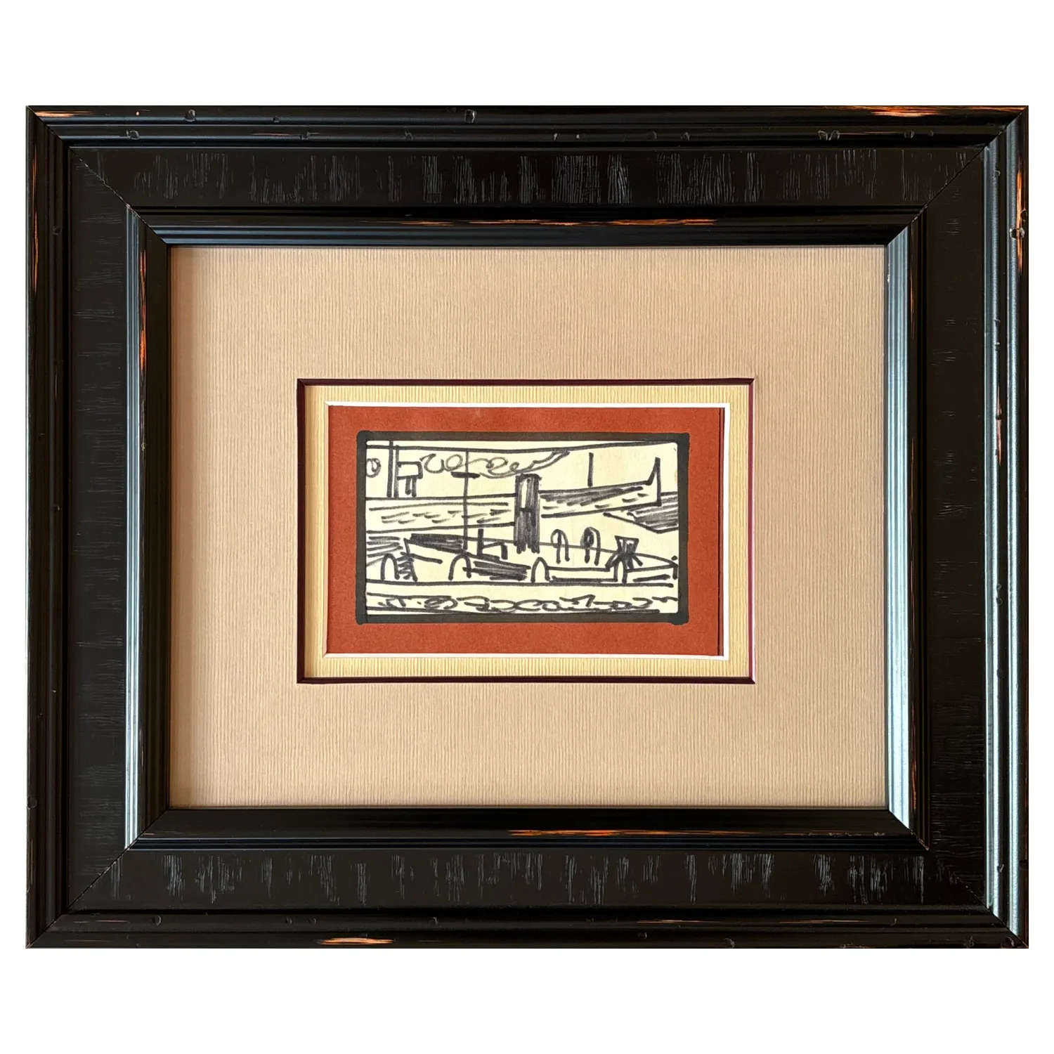 Image of At the port by Selsky Roman, size: 7,5 х 12 см, made of папір, фломастер, Graphics medium, priced at $300