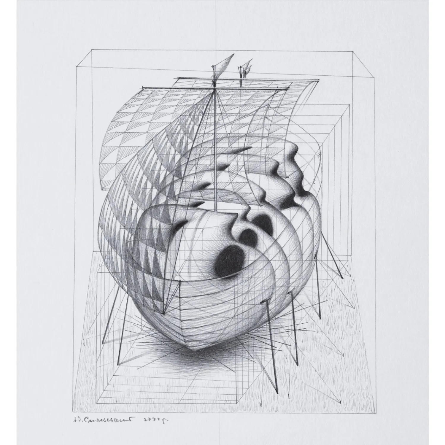 Image of untitled by Smolsky Yuriy, size: 22 х 22 см, made of paper, graphite, Graphics medium, priced at $500