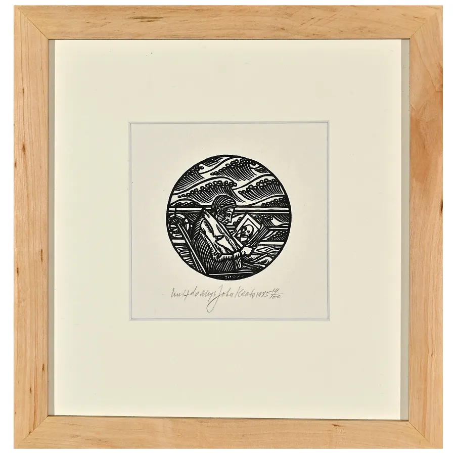 Image of Keats on Board the Maria Crowther by Hnizdovsky Jacques , size: 6х6 см, made of woodcut, Woodcut medium, priced at $500