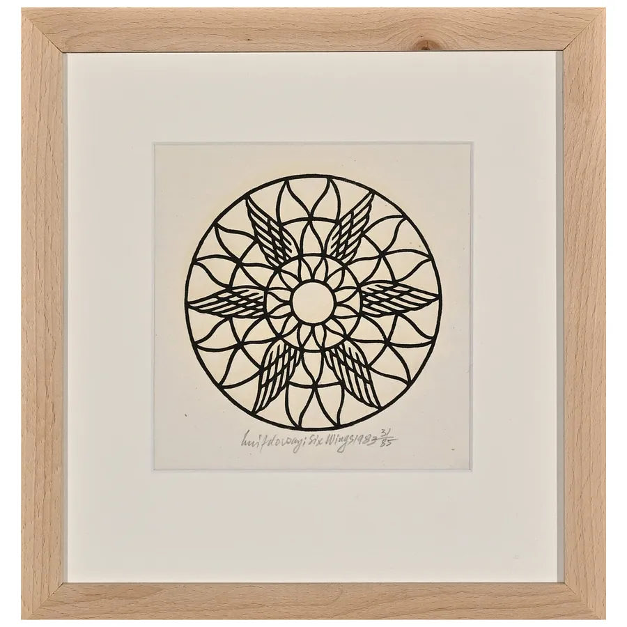 Зображення "Шість крил" від Гніздовський Яків, розмір: 16 х 16 см, матеріали: дереворит, медіум: Дереворіз, серія: Unnumbered, ціна: $850