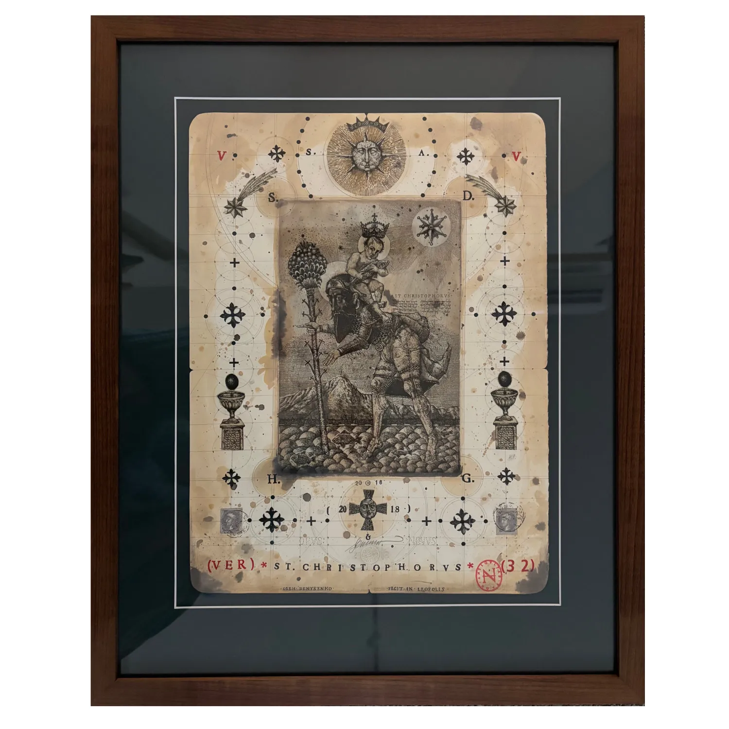 Image of Святий Христофор by Denysenko Oleh, size: 39,5 х 29,5 см, Graphics medium, priced at $900