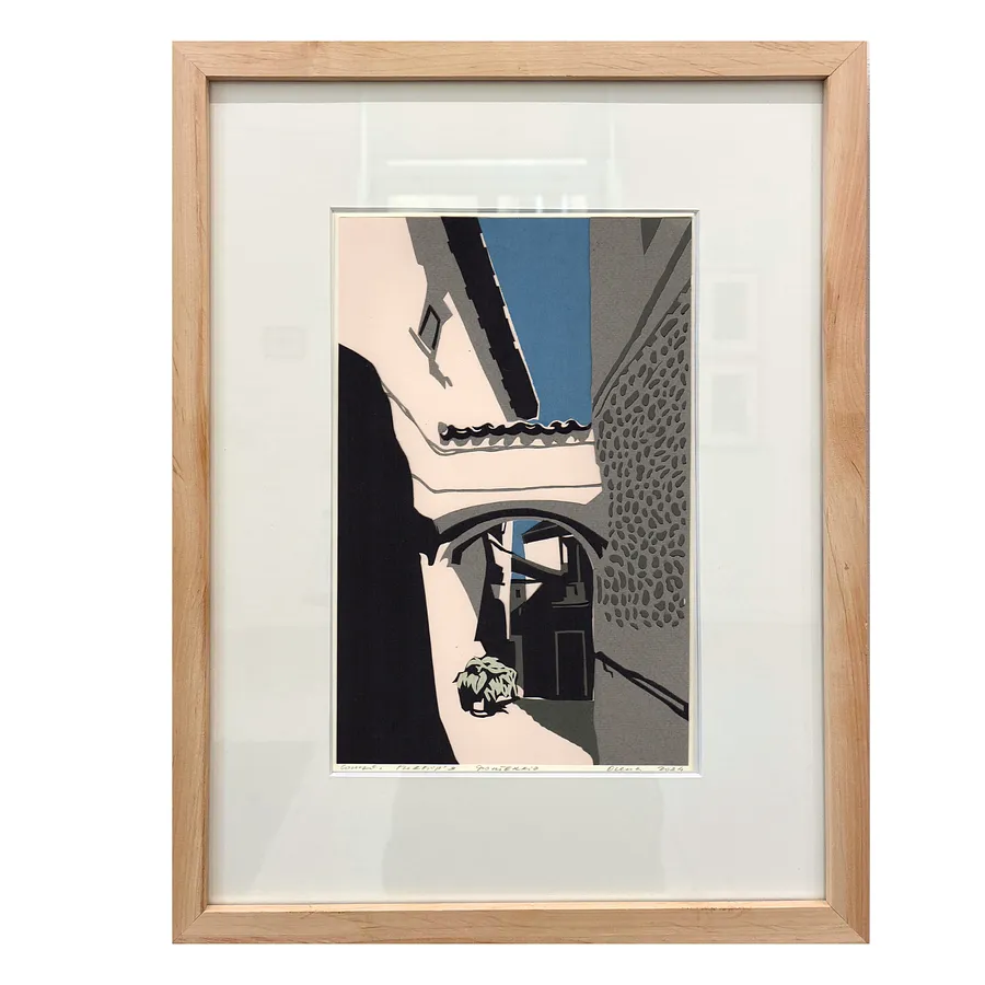 Зображення "Сонце. Подвір'я. Фонтеккіо" від Турянська Олена, розмір: 18 х 28, матеріали: папір, витинання, аплікація, ціна: $600