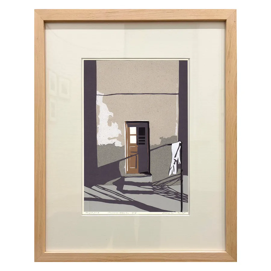 Зображення "Подвір'я. Вулиця Снопківська" від Турянська Олена, розмір: 18.5 х 27 см, матеріали: папір, витинання, аплікація, серія: 1/2, ціна: $600