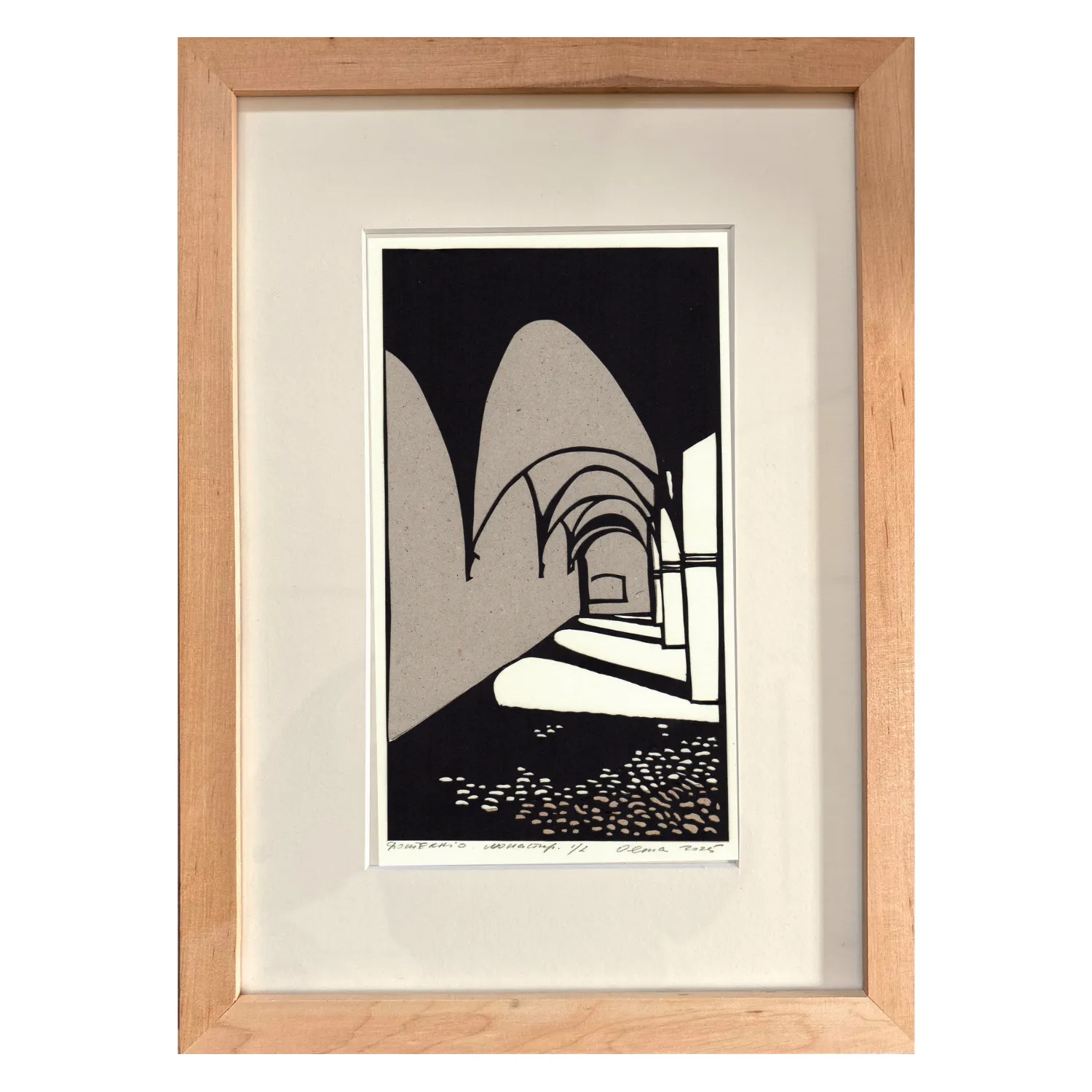 Image of Монастир. Фонтеккіо by Olena Turyanska, size: 12.5 х 21.5, made of папір, витинання, аплікація, Appliqué medium, priced at $500