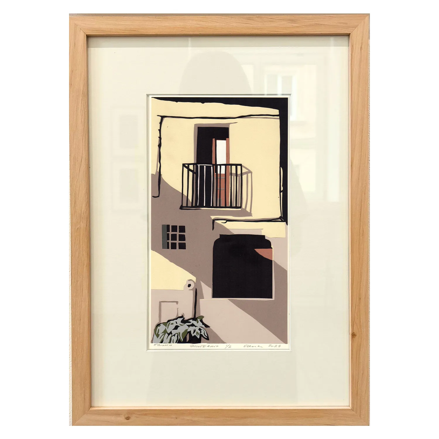 Image of Балкон. Фонтеккіо by Olena Turyanska, size: 19 х 26,5 см, made of папір, витинання, аплікація, Appliqué medium, priced at $600