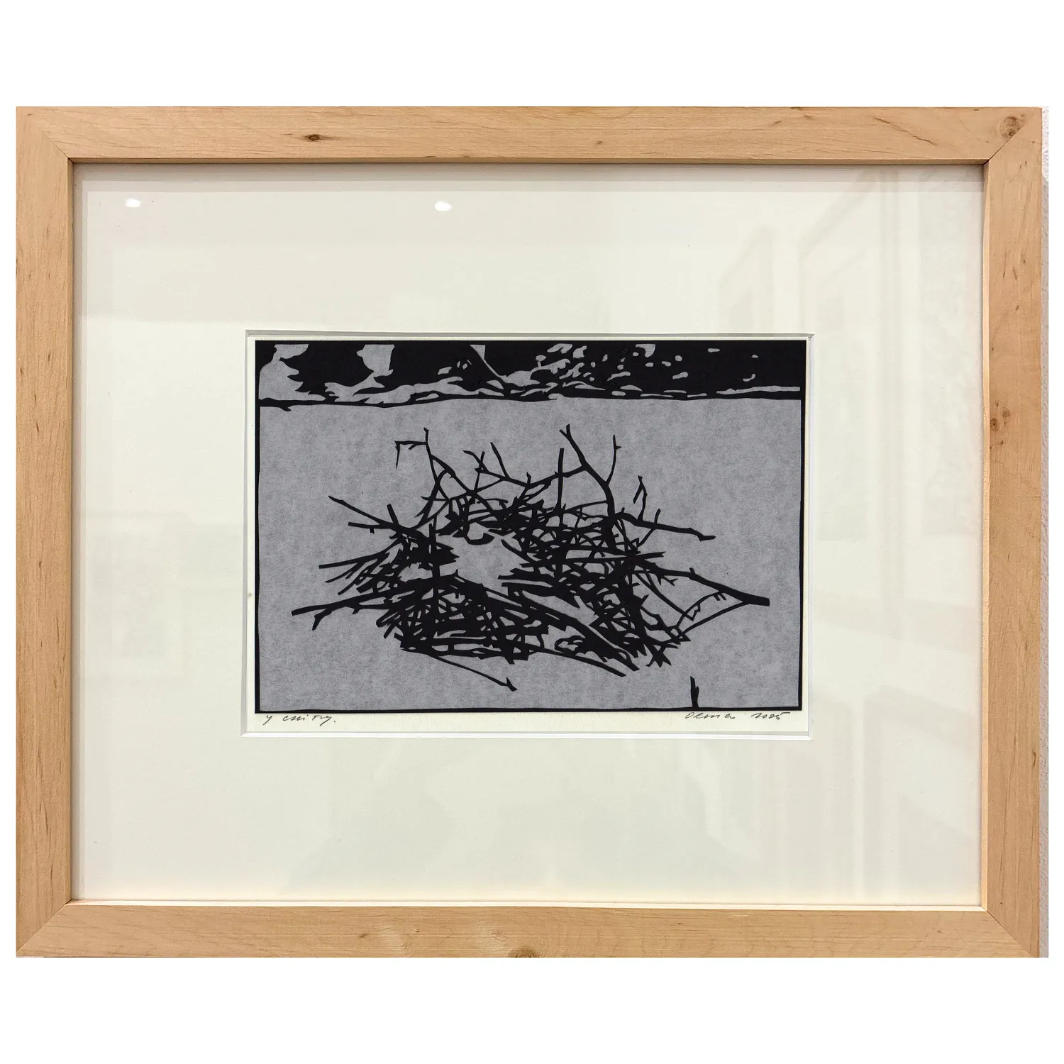Image of in the snow by Olena Turyanska, size: 14 х 21 см, made of paper, cutting, appliqué
