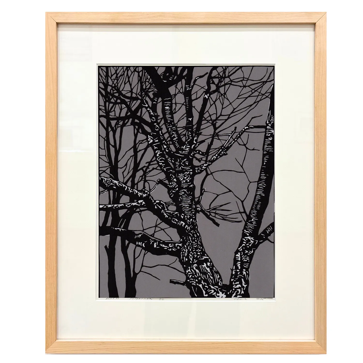 Image of tree. pohulanka (with background) by Olena Turyanska, size: 29 х 38,5 см, made of paper, cutting, appliqué, priced at $700