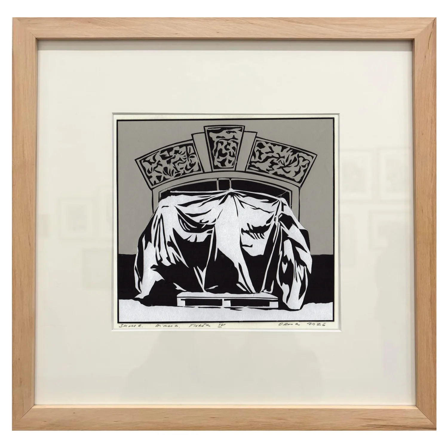 Image of Зима. Вікна. Пієта IV by Olena Turyanska, size: 18 х 19 см, made of папір, витинання, аплікація, Appliqué medium, priced at $450