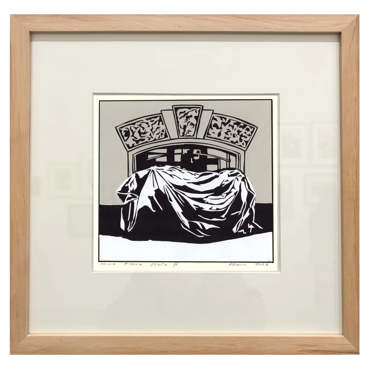 Зображення "Зима. Вікна. Пієта III" від Турянська Олена, розмір: 18 х 19 см, матеріали: папір, витинання, аплікація, ціна: $450