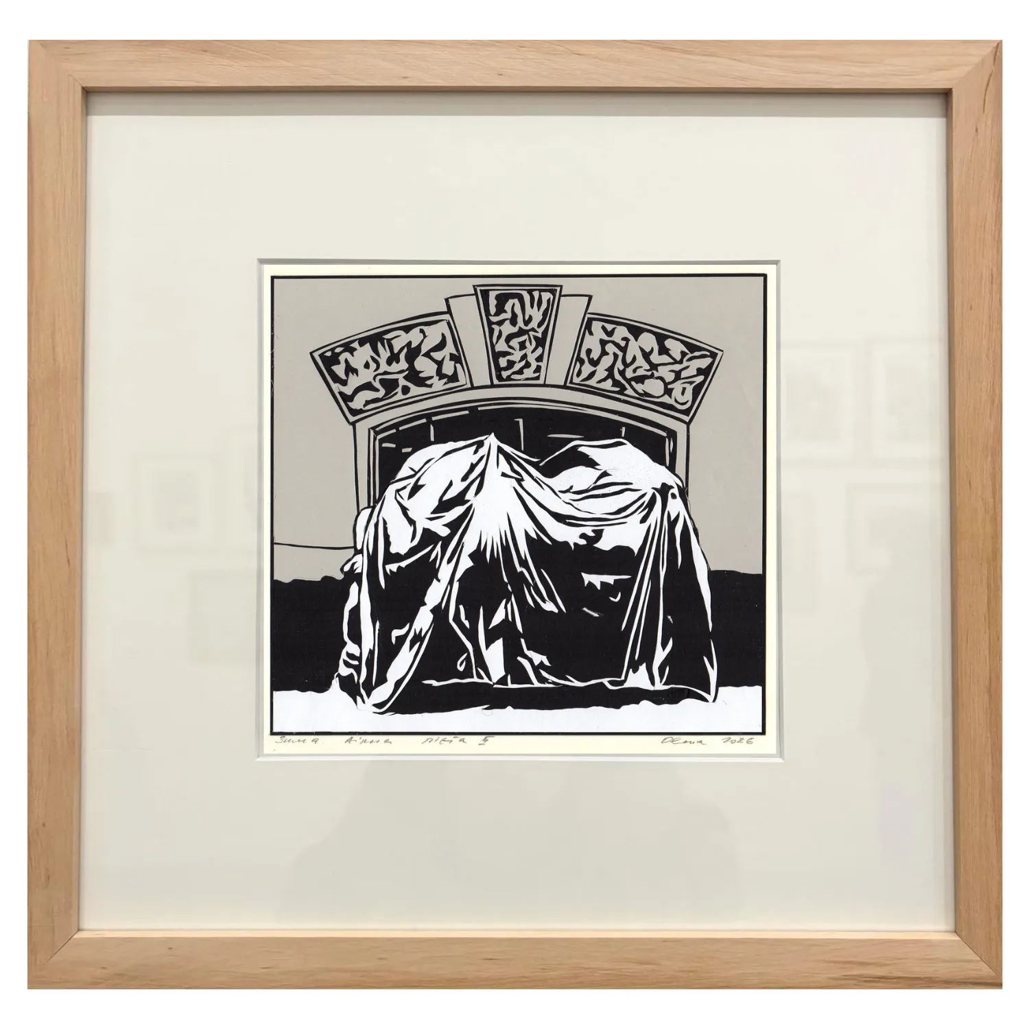 Image of Зима. Вікна. Пієта II by Olena Turyanska, size: 18 х 19 см, made of папір, витинання, аплікація, Appliqué medium, priced at $450