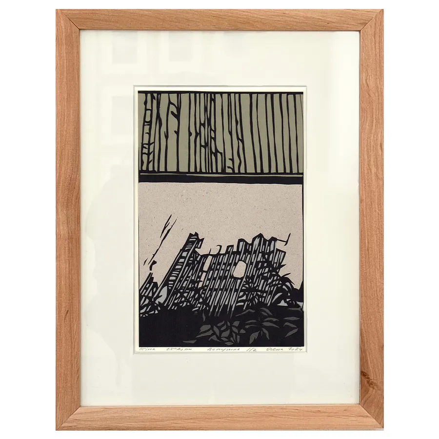 Image of Стіна. Стодола в Лопушній by Olena Turyanska, size: 14 х 22 см, priced at $500