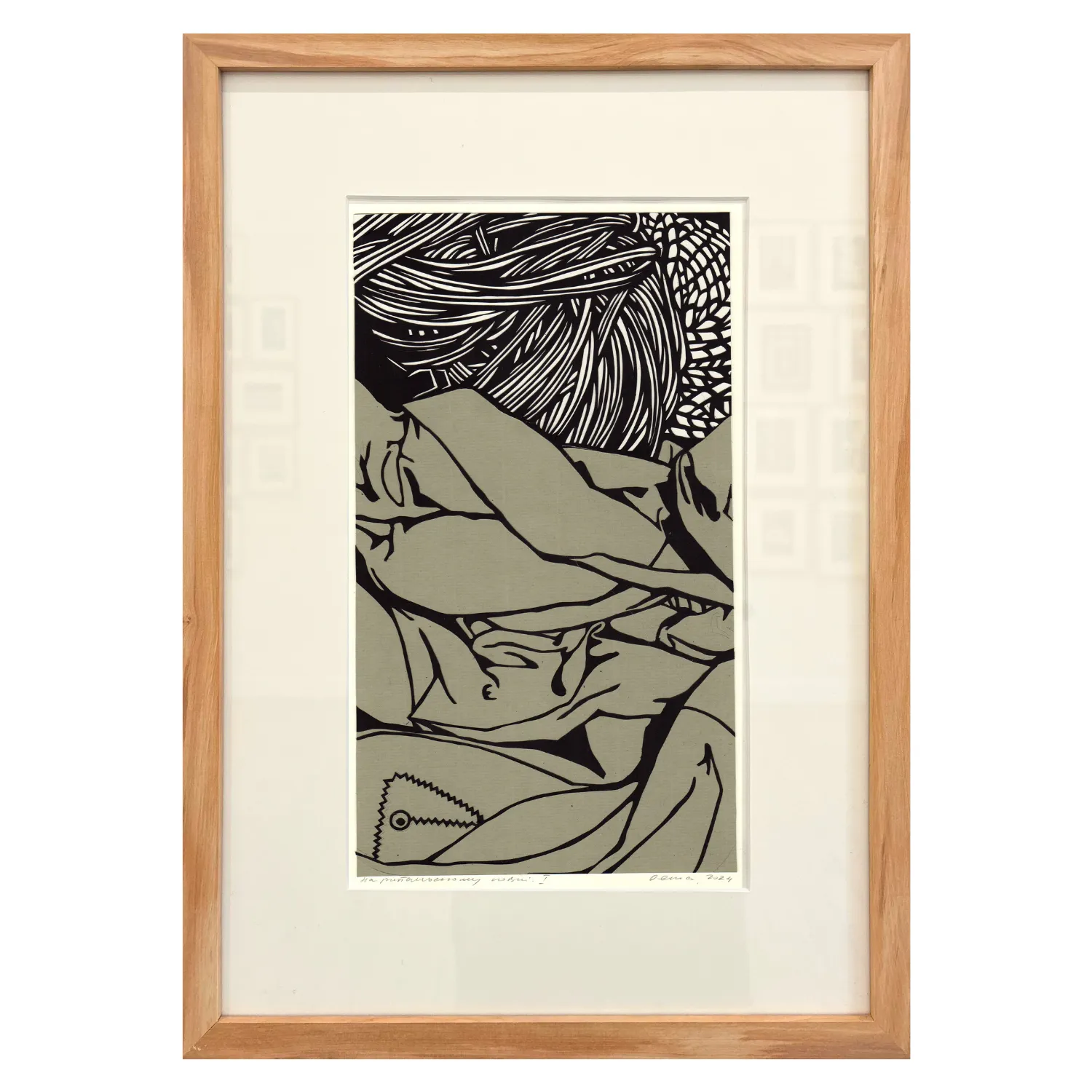 Image of НА рибальському човні І by Olena Turyanska, size: 19,5 х 33,5 см, made of папір, витинання, аплікація, Appliqué medium, priced at $600