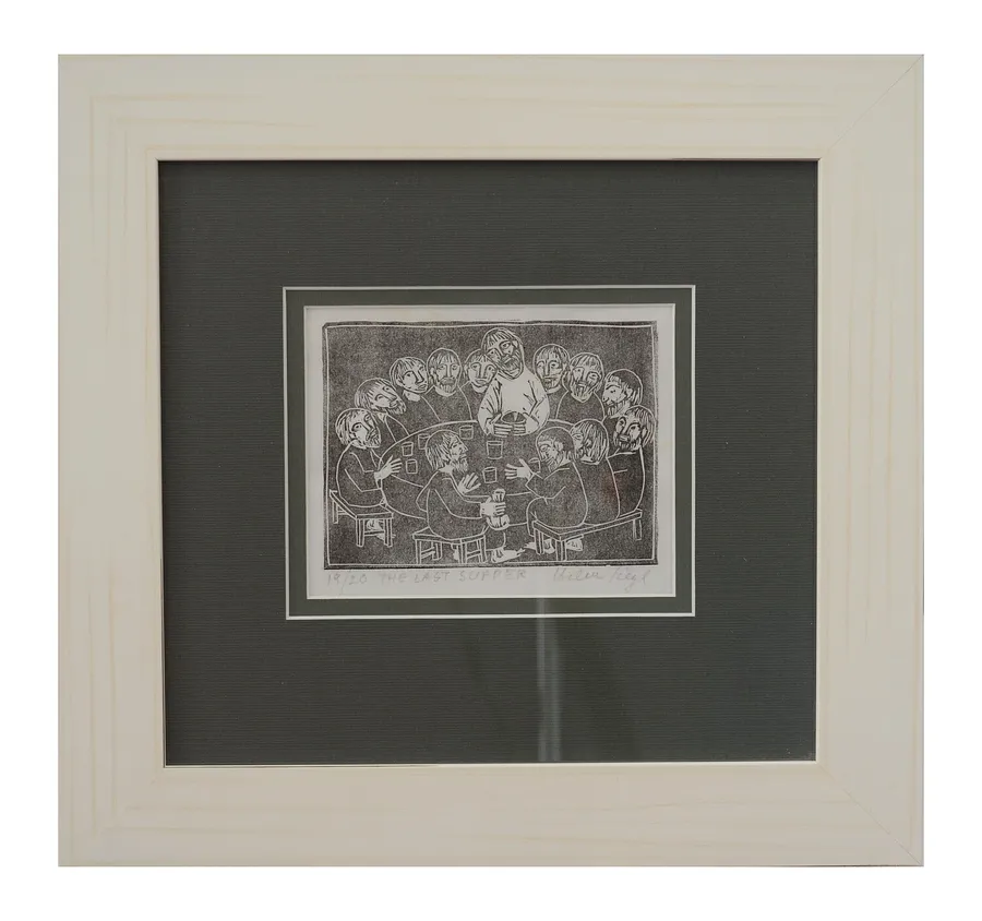 Image of "The Last Supper" by Ziegl Helen, made of Paper., Woodcut medium, priced at $350