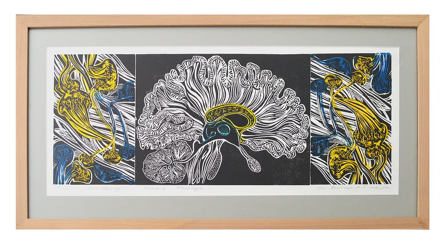 Image of Health Day. Hypophysis Thalamus. by Motyka Mariana, size:  33х82 см, made of Paper., Linocut medium, priced at $180