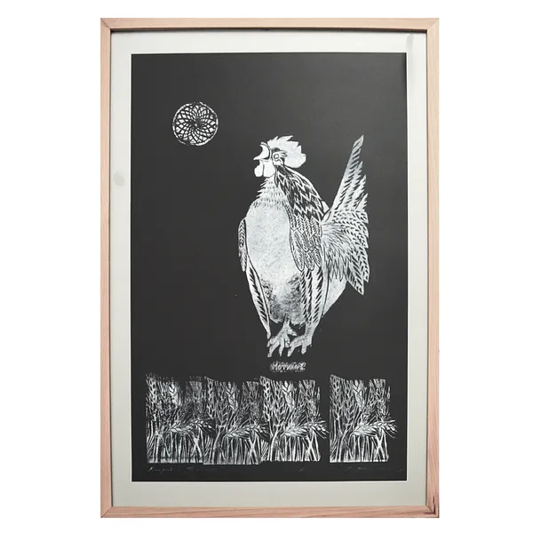 Image of Rooster by Motyka Mariana, size: 92х64 см, made of Paper., Linocut medium, priced at $180