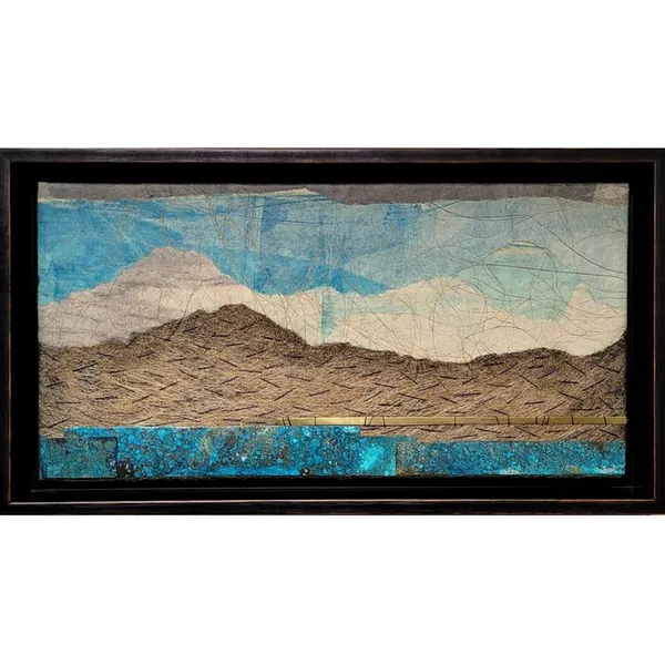 Image of "Landscapes" by Tkachuk Yaroslava, size: 20x40 cm, made of oxidized brass, natural plant fiber, ribbon, Textile Art medium, priced at $0