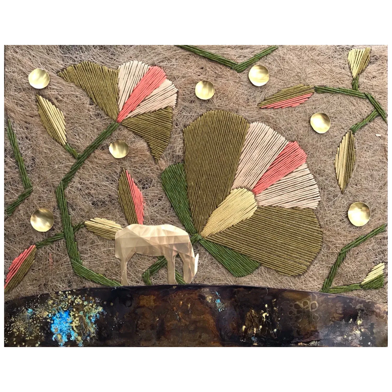 Image of dream by Tkachuk Yaroslava, size: 20 х 30 см, made of flax fiber, cotton, brass, author's technique  medium, priced at $250