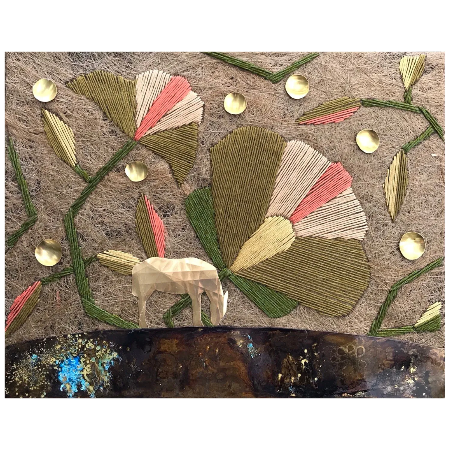 Image of dream by Tkachuk Yaroslava, size: 20 х 30 см, made of flax fiber, cotton, brass, author's technique  medium, priced at $250