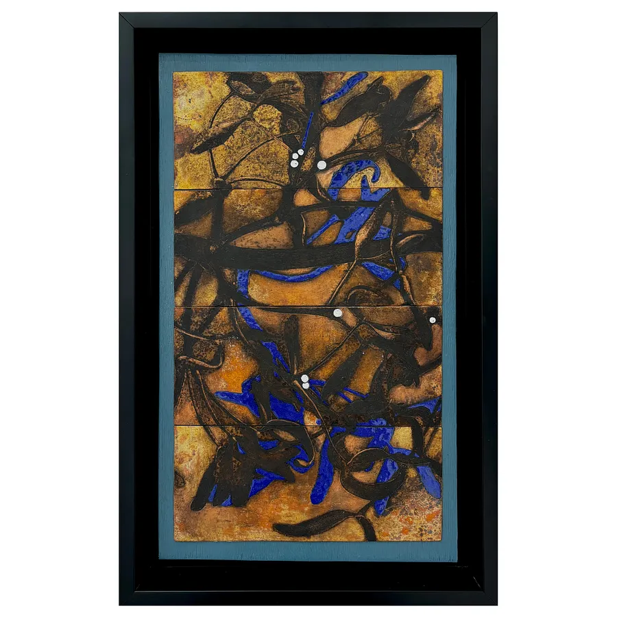 Image of Pearls by Stratiychuk Oksana, size: 24,5. х 43 см, made of сopper, enamel, Graphics medium, priced at $800