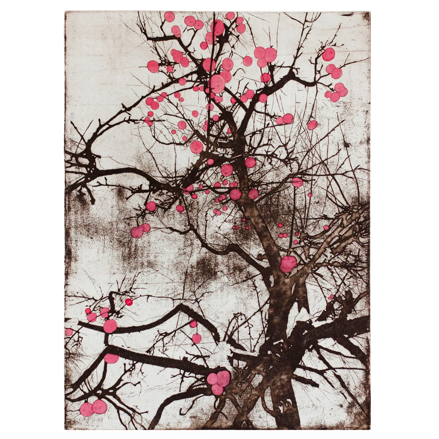Image of Autumn garden ІІ by Stratiychuk Oksana, size: 41 х 31 см, made of etching, watercolor, Graphics medium, priced at $300