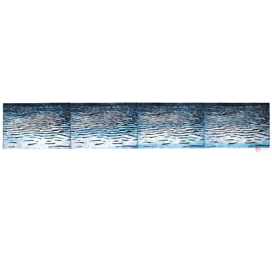 Image of Sea І by Stratiychuk Oksana, size: 24,5 х 140 см, made of etching, watercolour, Graphics medium, priced at $1000