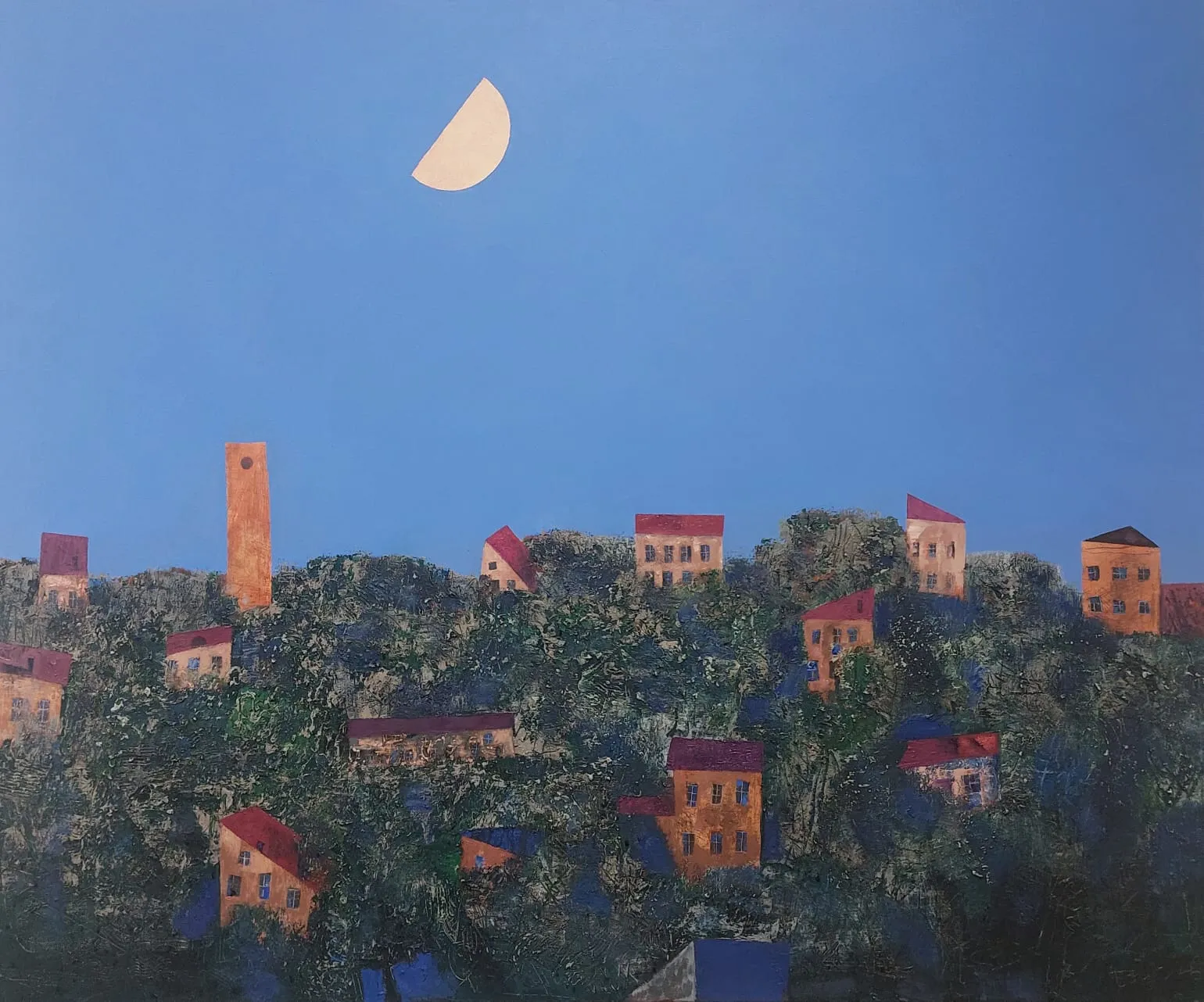 Image of Місяць зійшов by Bohuslavsky Volodymyr, size: 100х120 cm, Painting medium, priced at $0 Photo 1 of 2.