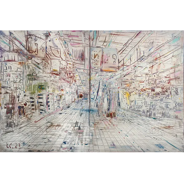 Image of Supermarche by Savchenko Serhiy, size: 160х240 см, made of Oil, acrylic, canvas., Painting medium, priced at $15000