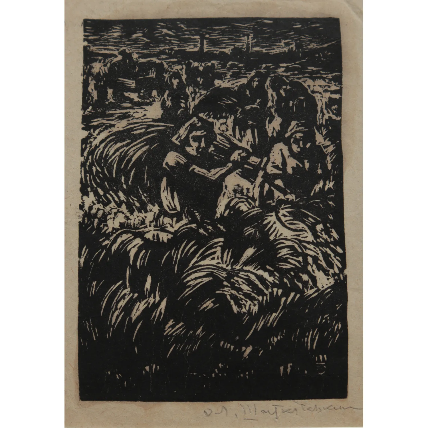 Image of Жнива by Сміх-Шатківський Олекса, size: 14 х 10 см, made of лінорит, Graphics medium, priced at $250