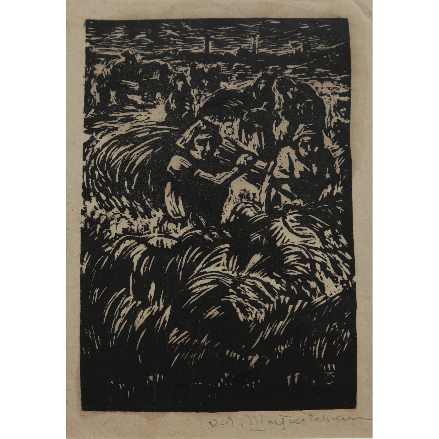 Image of Жнива by Сміх-Шатківський Олекса, size: 14 х 10 см, made of лінорит, Graphics medium, priced at $250