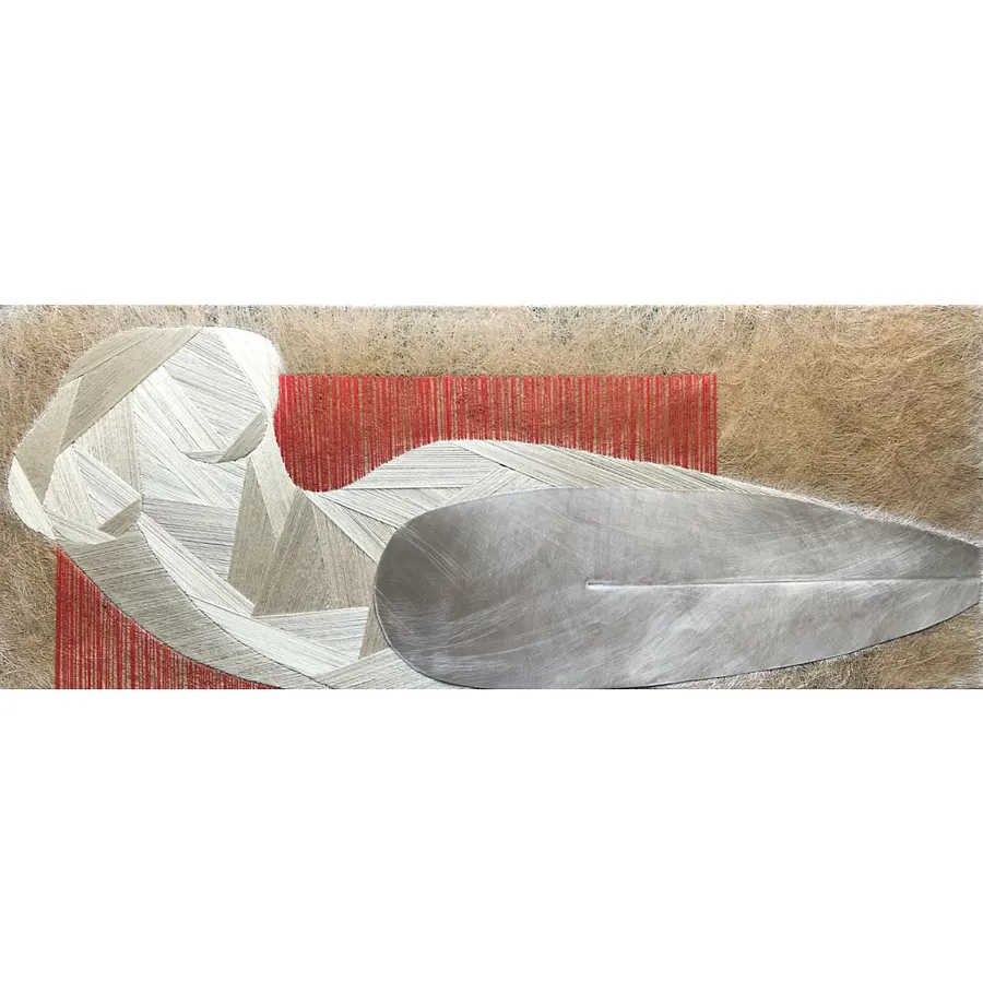 Image of On Archipenko (The Torso in Space) by Tkachuk Yaroslava, size: 100 х 40 см, made of aluminum, silk, flax fiber, author's technique  medium