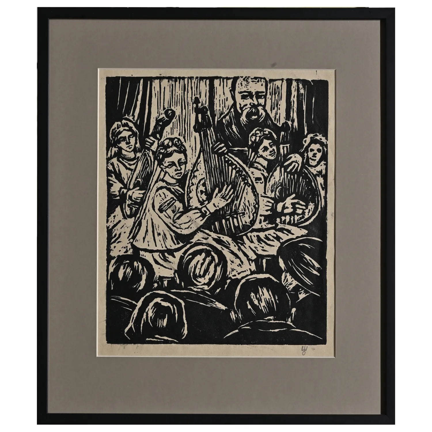 Image of Концерт by Сміх-Шатківський Олекса, size: 30 х 25 см, made of лінорит, Graphics medium, priced at $400