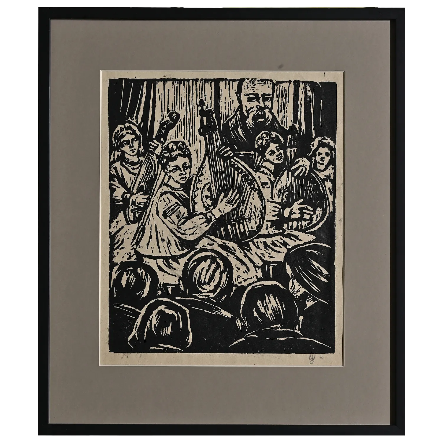 Image of Концерт by Сміх-Шатківський Олекса, size: 30 х 25 см, made of лінорит, Graphics medium, priced at $400