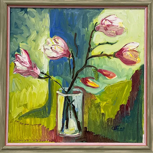 Image of Magnolia by Tarnavska Oksana , size: 70х60 см, made of Oil on canvas., Painting medium, priced at $350