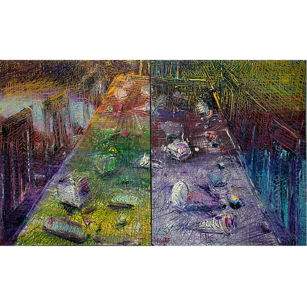 Image of 6 persons by Savchenko Serhiy, size: 110х180 см, made of Oil, acrylic, canvas., Painting medium, priced at $11000