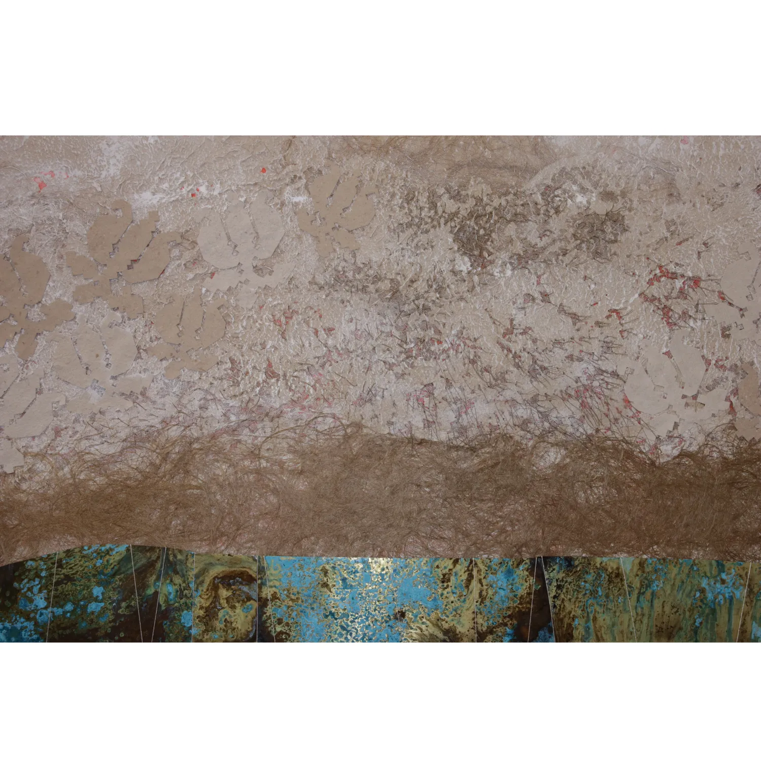 Image of 3 by Tkachuk Yaroslava, size: 120 х 80 см, made of льон, папір ручної роботи, акрил, сталь, оксидована латунь, author's technique  medium, priced at $750 Photo 1 of 3.