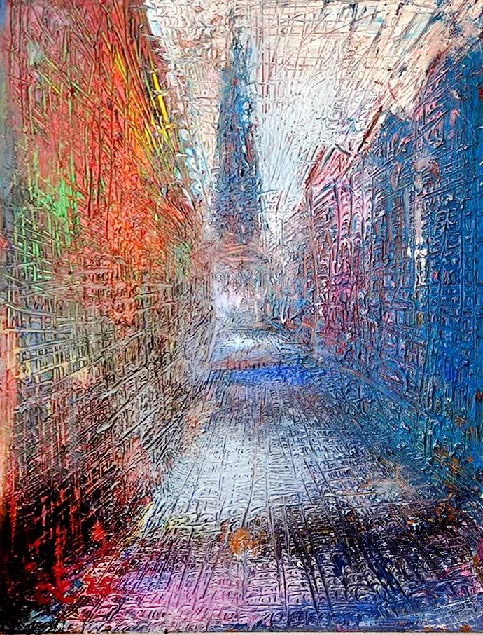 Image of City landscape 2 by Savchenko Serhiy, size: 130x120 cm, Painting medium, priced at $7500