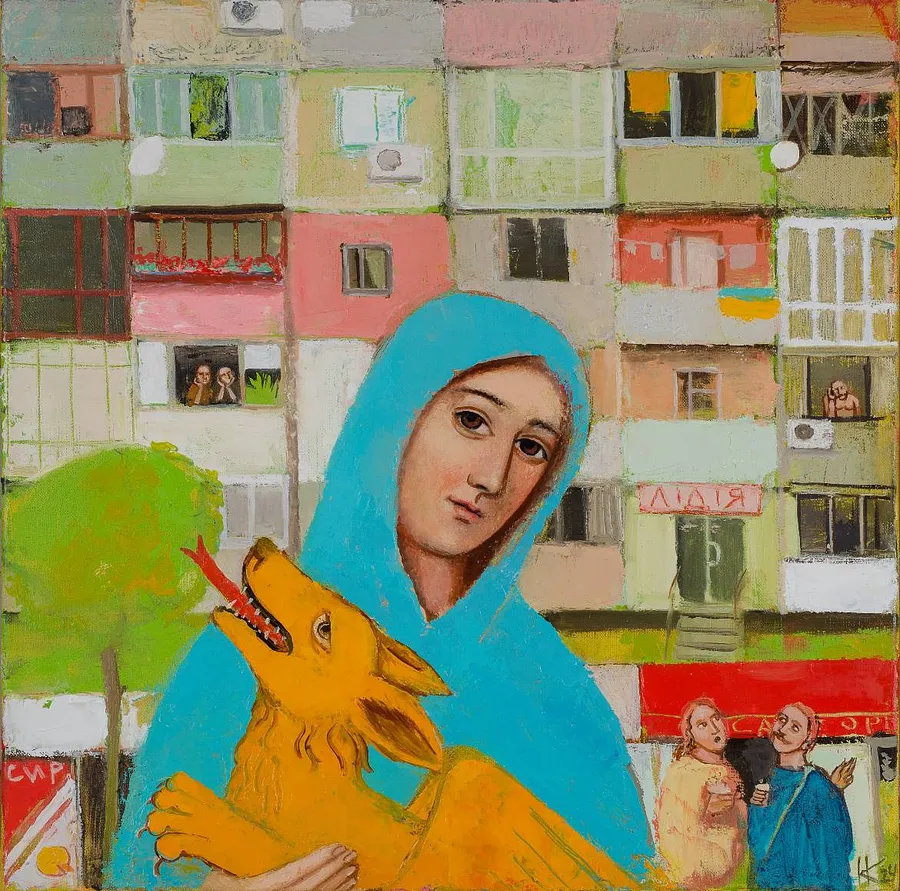 Image of Living District by Kosianenko Kateryna, size: 50х50, Painting medium, priced at $3500