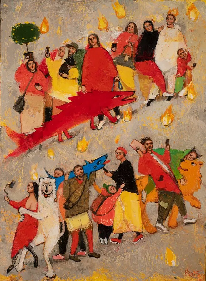 Image of Quadrobers-Tiktokers by Kosianenko Kateryna, size: 70х50, Painting medium, priced at $3900