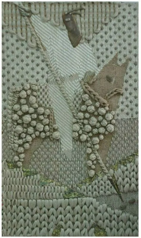 Image of "Saint George" by Tkachuk Yaroslava, size: 150x75 cm, made of flax fiber, brass, copper, Textiles medium, priced at $1000