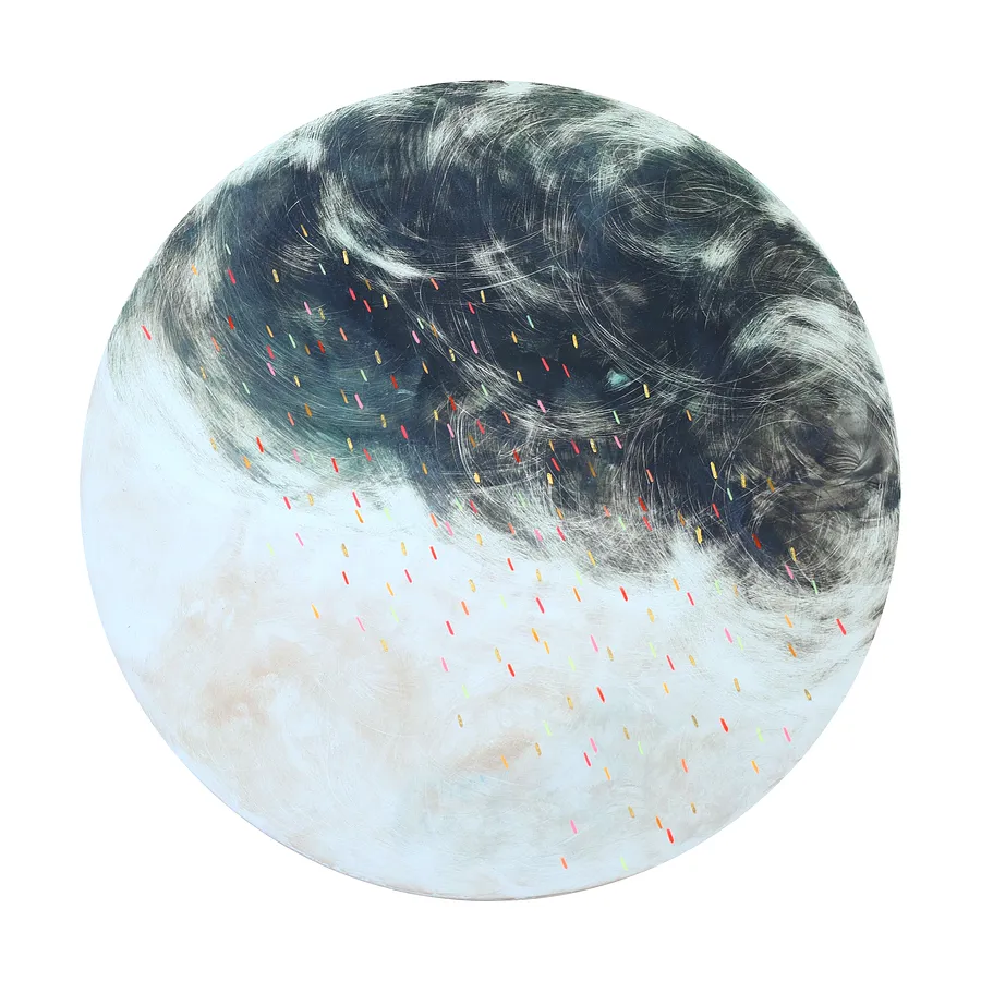 Image of Manna by Yaryna Movchan, size: ⌀25, made of board, gesso, gilding, tempera, priced at $500