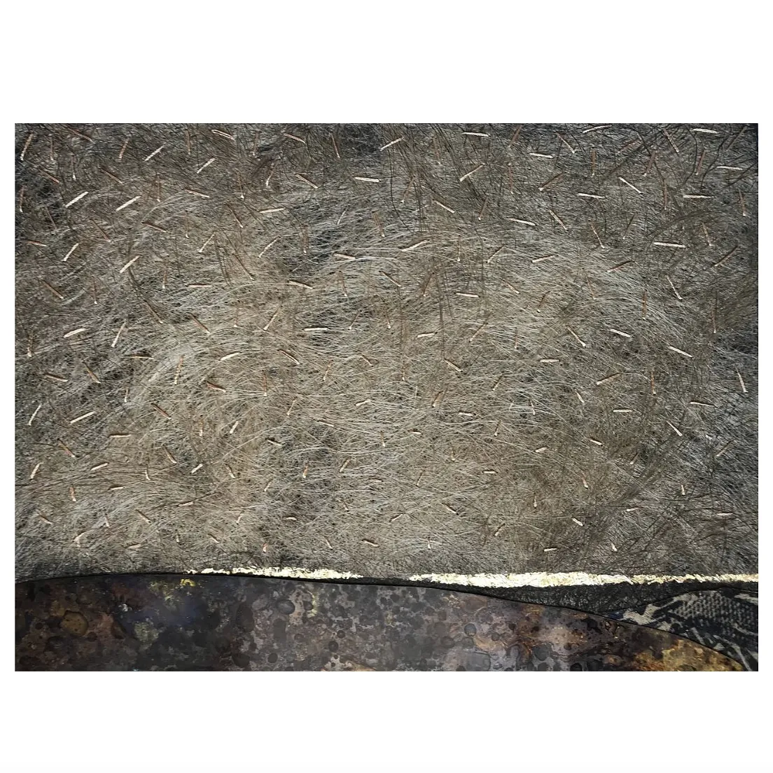 Image of Horizon by Tkachuk Yaroslava, size: 30х40, made of flax fiber, silk, oxidized brass, author's technique  medium, priced at $250