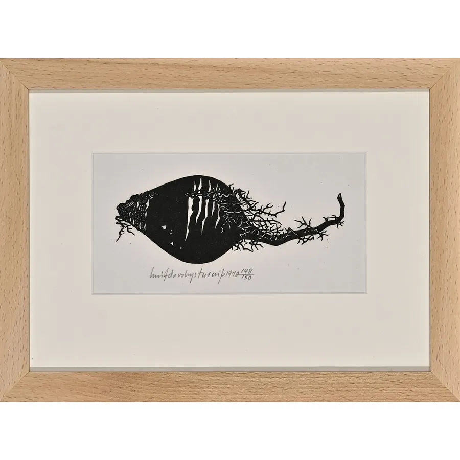 Image of Turnip by Hnizdovsky Jacques , size: 6,5х16 см, made of woodcut, Woodcut medium, part of the 80/150 series