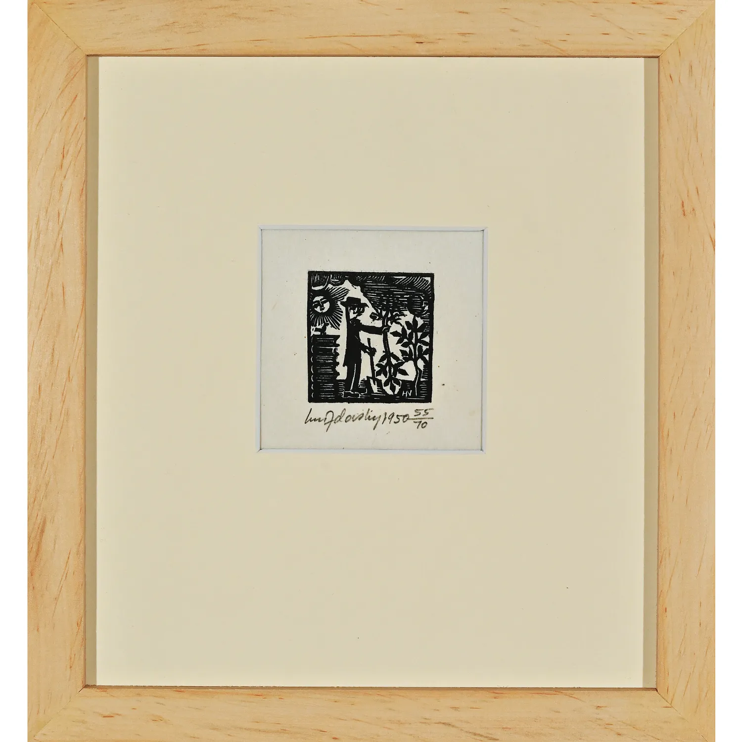 Image of Dr Seraficus by Hnizdovsky Jacques , size: 7 х 7 см, made of woodcut, Graphics medium, part of the 47/70 series, priced at $600