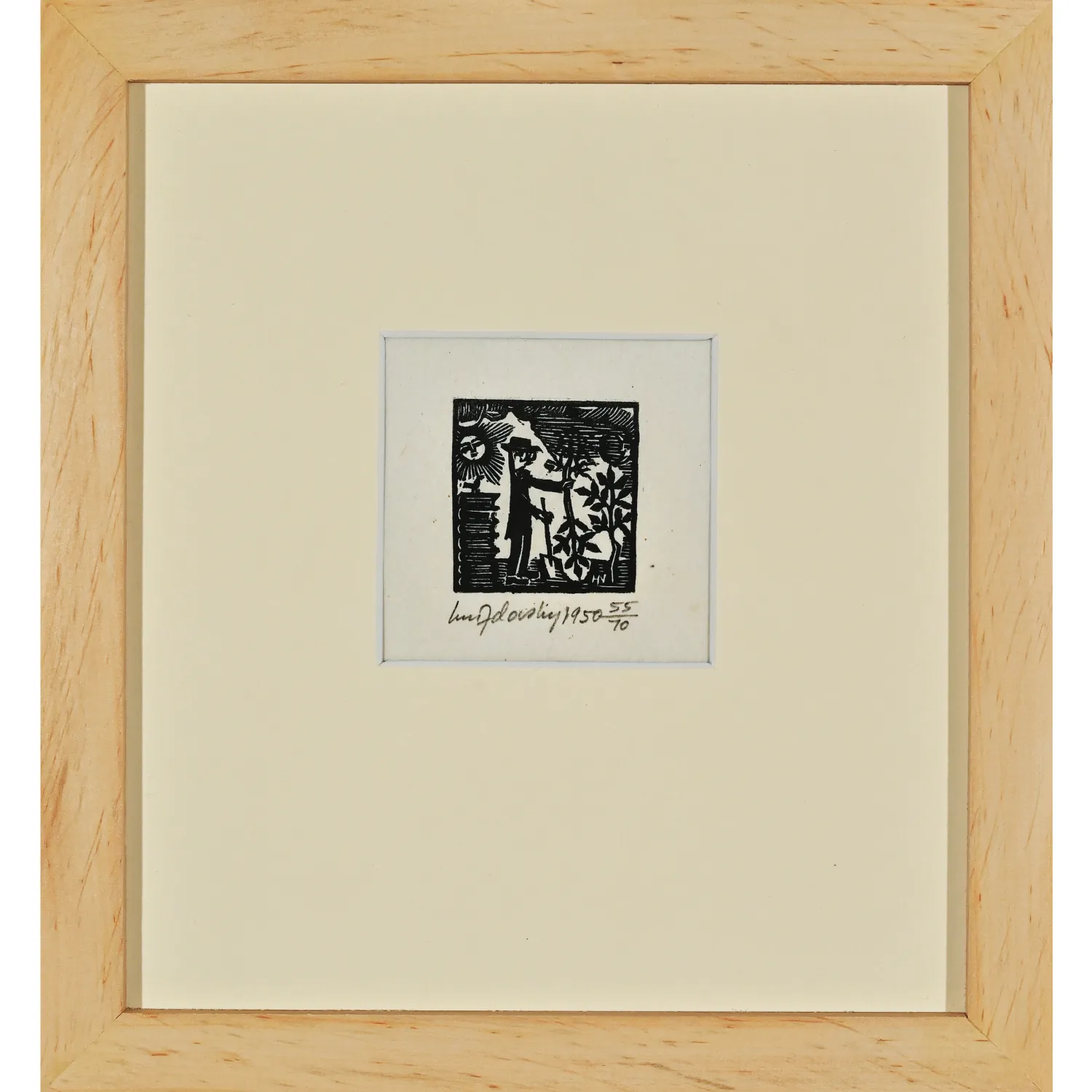 Image of Dr Seraficus by Hnizdovsky Jacques , size: 7 х 7 см, made of woodcut, Woodcut medium, part of the 47/70 series, priced at $600