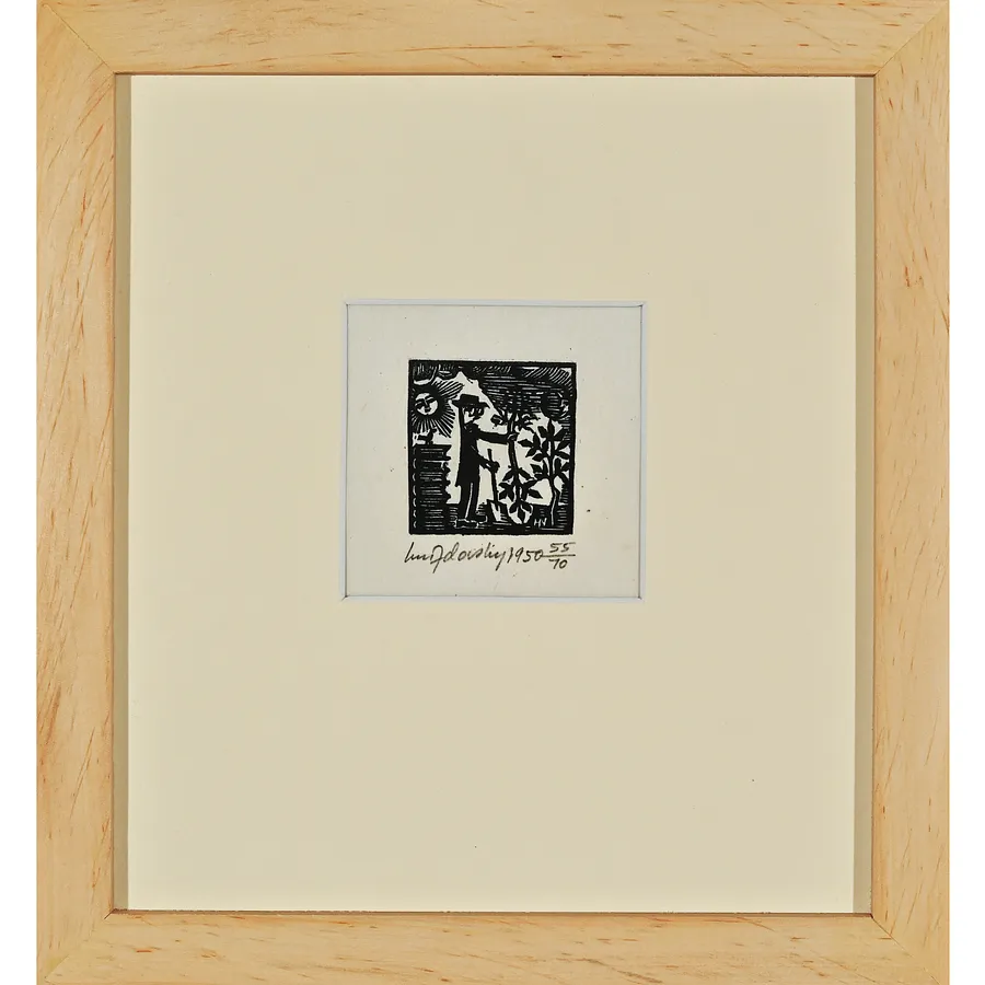 Image of Dr Seraficus by Hnizdovsky Jacques , size: 3х3 см, made of woodcut, Woodcut medium, part of the 47/70 series, priced at $550